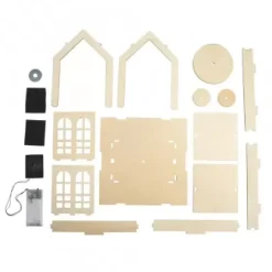 Best Kit 3D de madera casa con pesebre giratorio Navidad