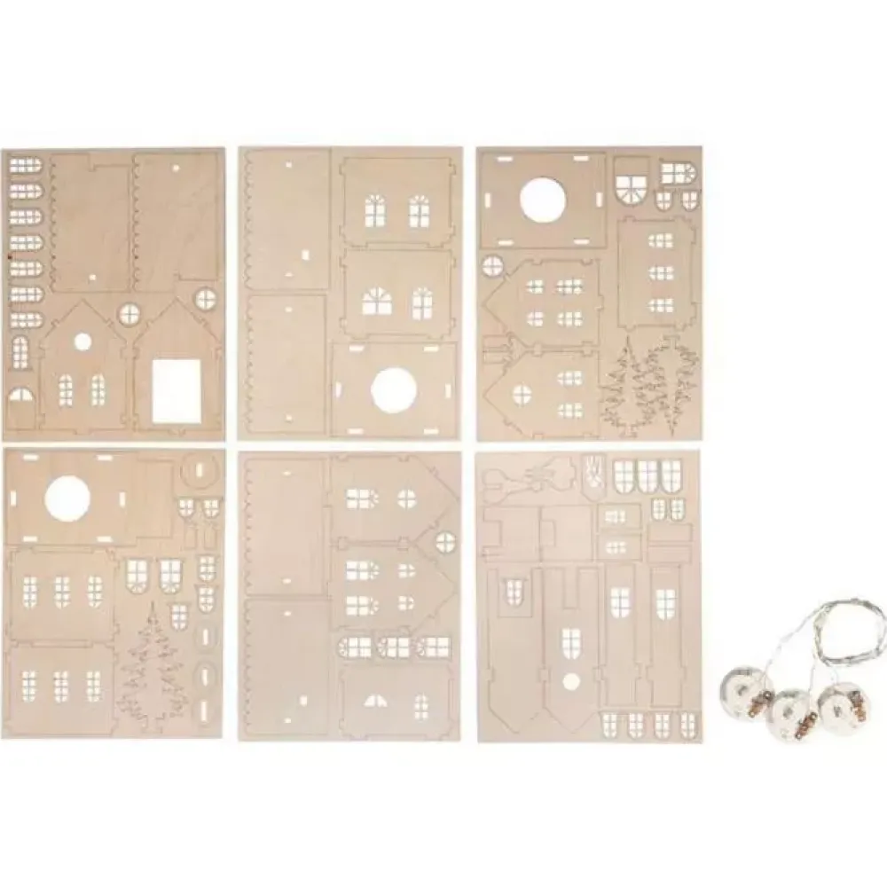 Best Kit 3D de madera casas pueblo con luces Decoración Y Bricolaje