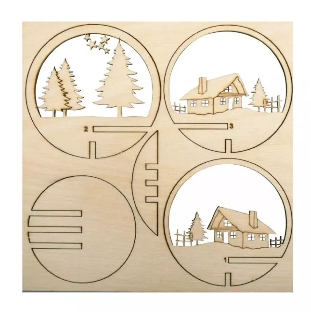 Hot Kit 3D de Madera Chalet Nevado Maderas|Navidad