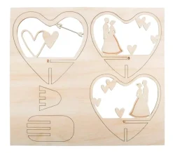 Sale Kit 3D de Madera Corazón Decorativo Pareja Nupcial Maderas