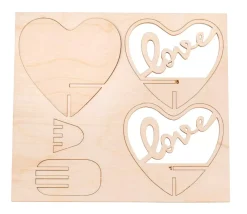New Kit 3D de Madera Corazón Decorativo Maderas