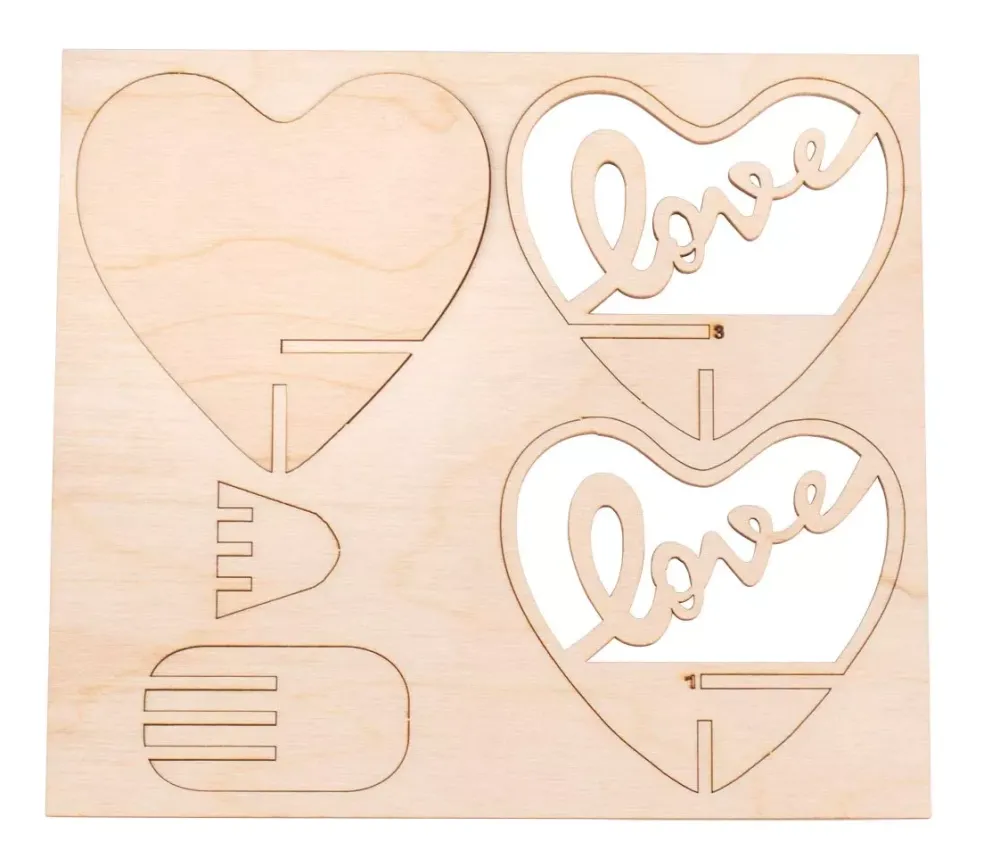 New Kit 3D de Madera Corazón Decorativo Maderas
