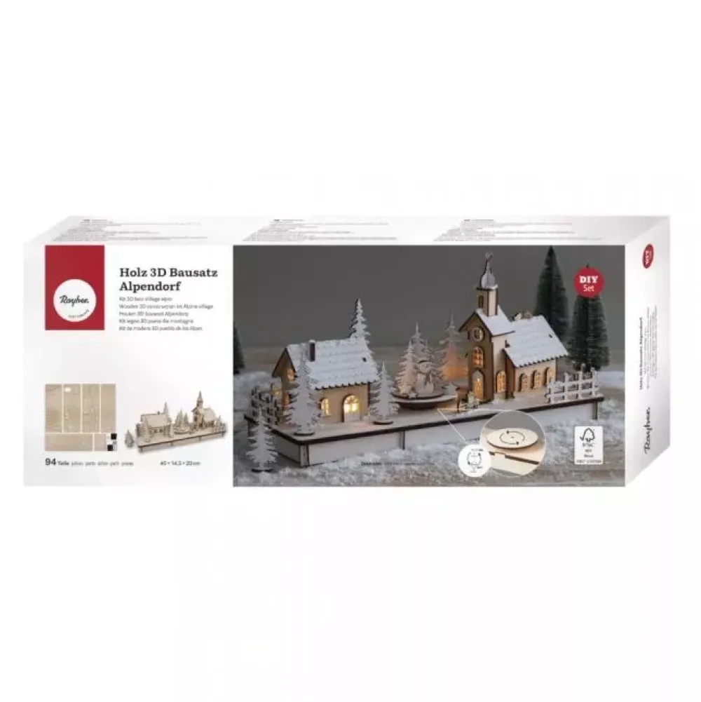 Hot Kit 3D de Madera Pueblo Alpino Maderas|Navidad