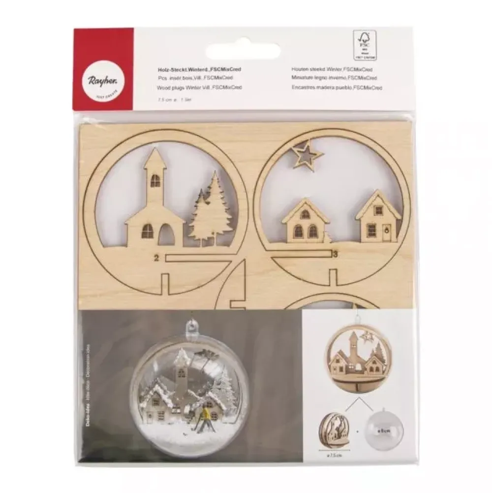Hot Kit 3D De Madera Pueblo de Invierno Maderas|Navidad