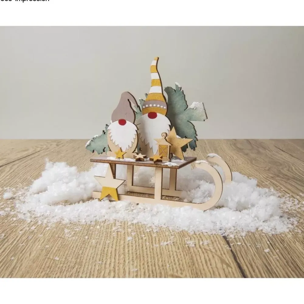 Kit 3D de Madera Trineo con Gnomos Maderas|Navidad