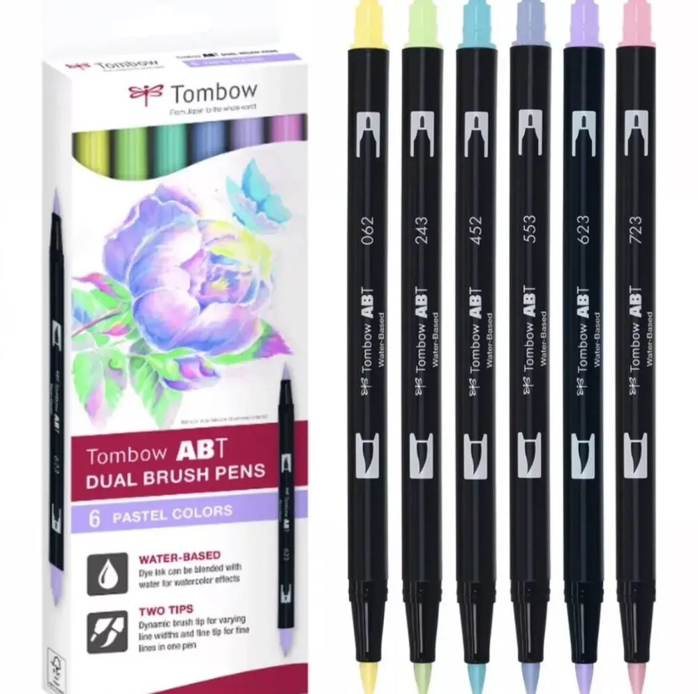 Hot Kit de 6 rotuladores Dual Brush Colores Pastel nuevo Rotuladores