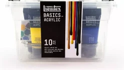 Online Kit de Iniciación 9 Acrílicos Basics + 6 Pinceles Pinturas Acrílicas
