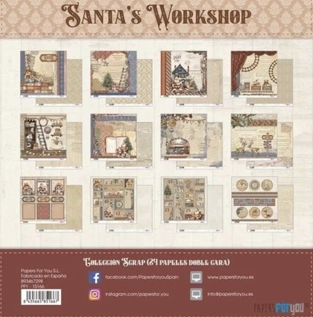 Sale Kit de scrapbooking Santa's Workshop 20x20cm Navidad