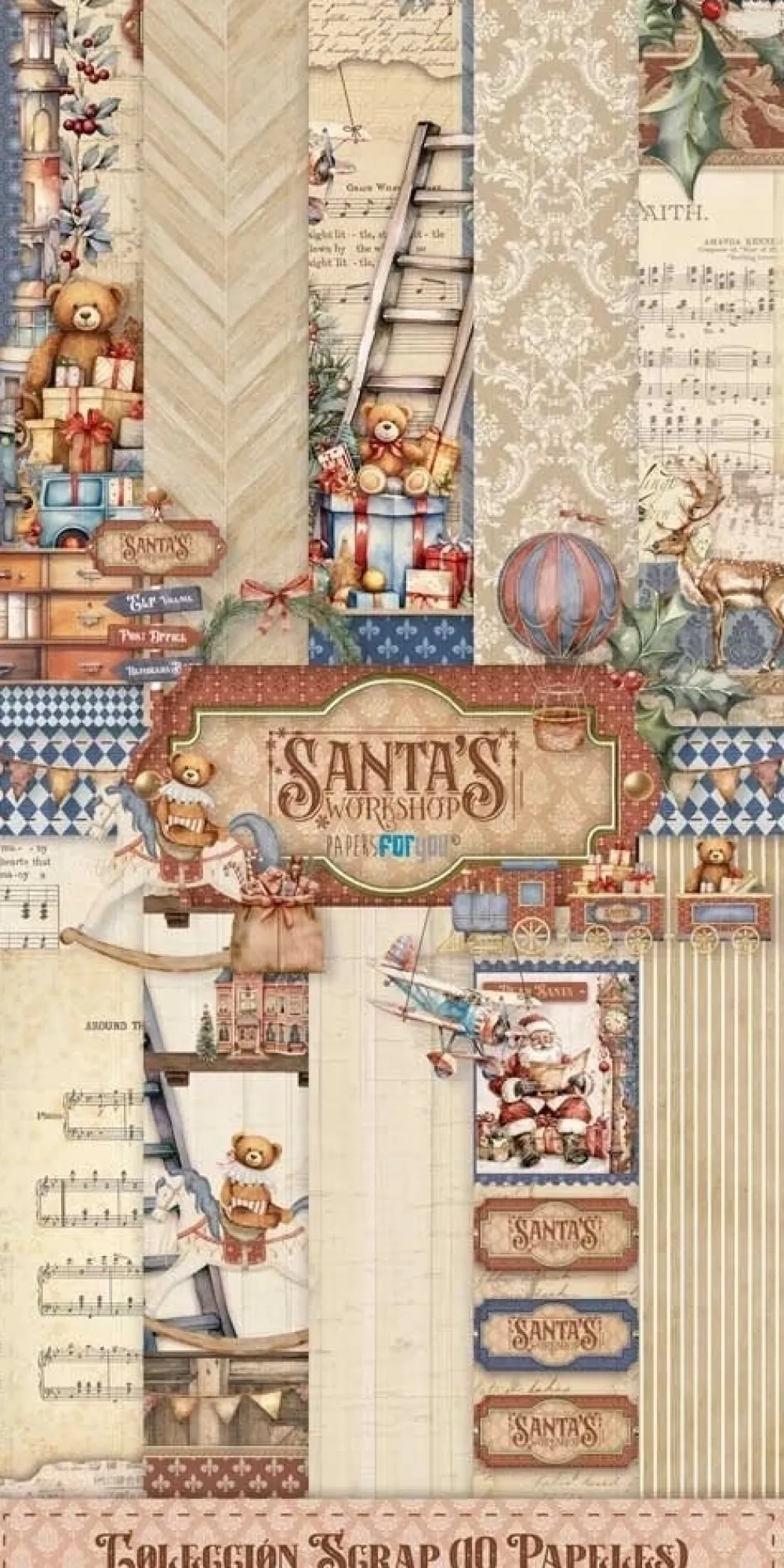 Online Kit de scrapbooking Santa's Workshop 15x30cm Navidad