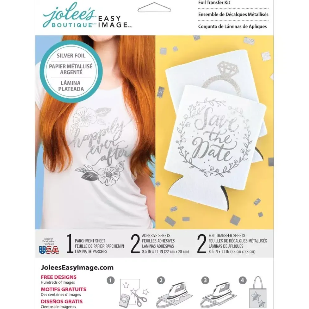 Clearance Kit De Transferibles Para Telas Silver Foil Silhouette