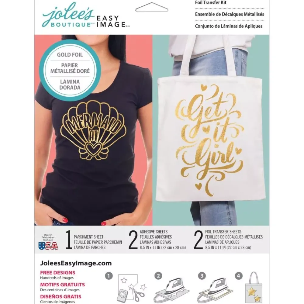 Clearance Kit De Transferibles Para Telas Gold Foil Silhouette