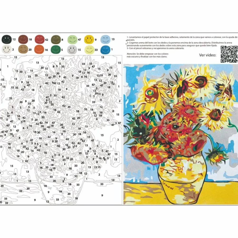 Kit Pinta por números Girasoles de Van Gogh Arenas