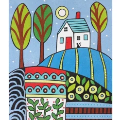 Hot Kit Pintar con Arenas de Colores Paisaje Naif Azul 38x46cm Arenas