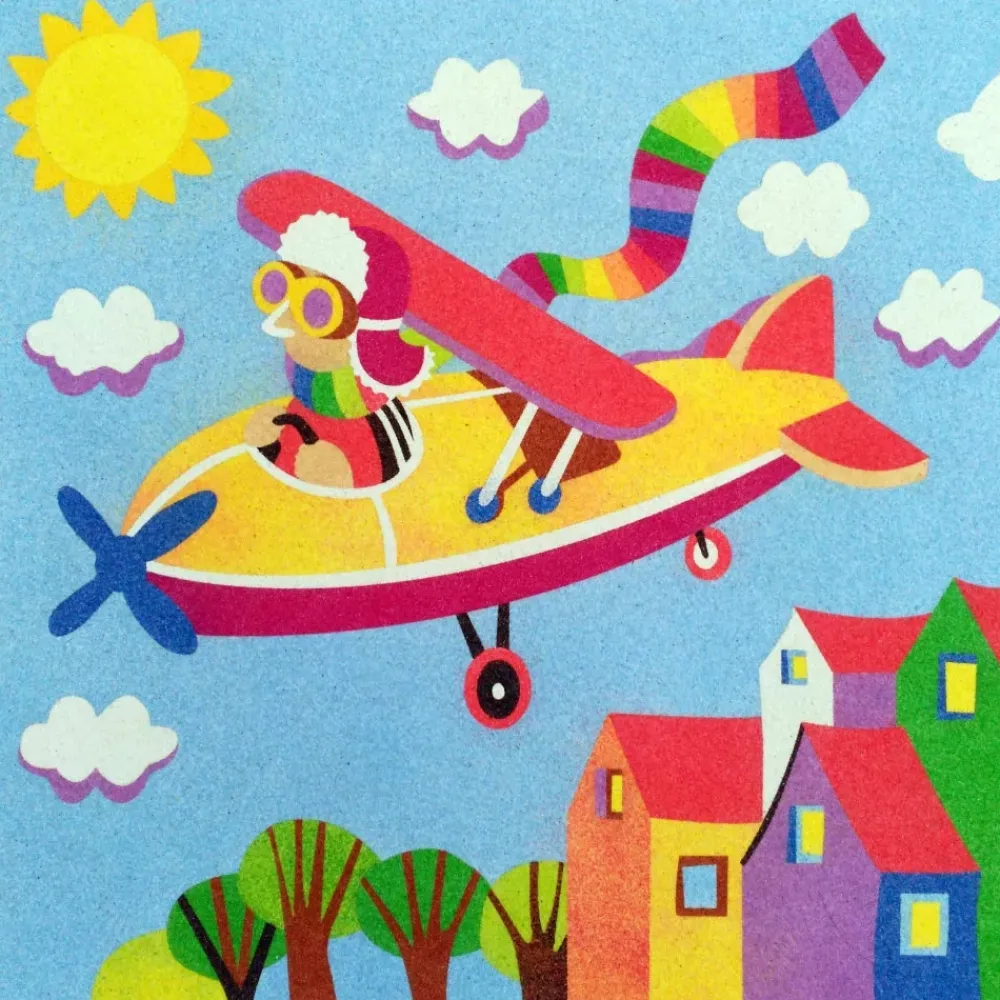Hot Kit Pintar con Arenas de Colores Aviador 38x38cm Arenas