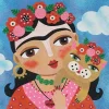 New Kit Pintar con Arenas de Colores Frida Kahlo Flores 38x38cm Arenas