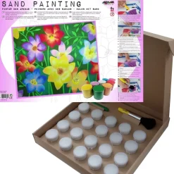 Hot Kit Pintar con Arenas de Colores Flores 38x46cm Arenas