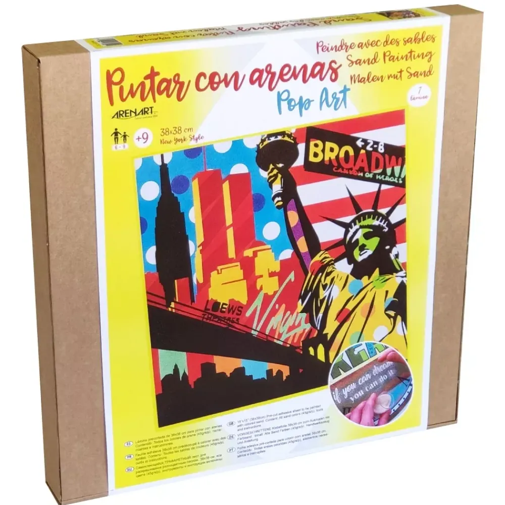 Clearance Kit Pintar con Arenas de Colores Nueva York Pop Art 38x38cm Arenas