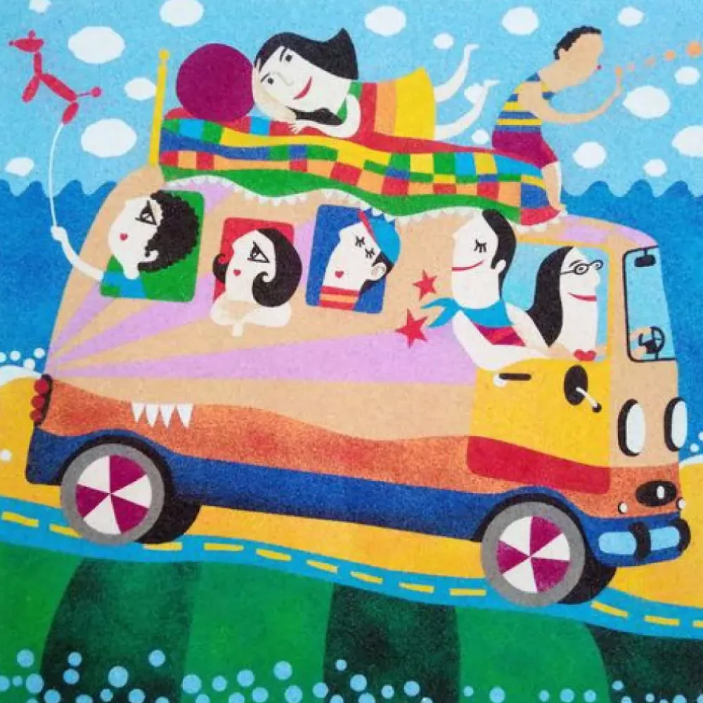 Best Kit Pintar con Arenas de Colores Excursión Bus 38x38cm Arenas