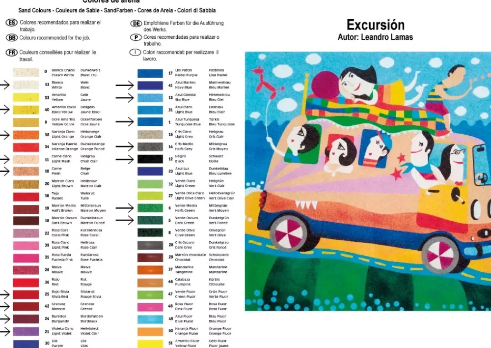 Best Kit Pintar con Arenas de Colores Excursión Bus 38x38cm Arenas