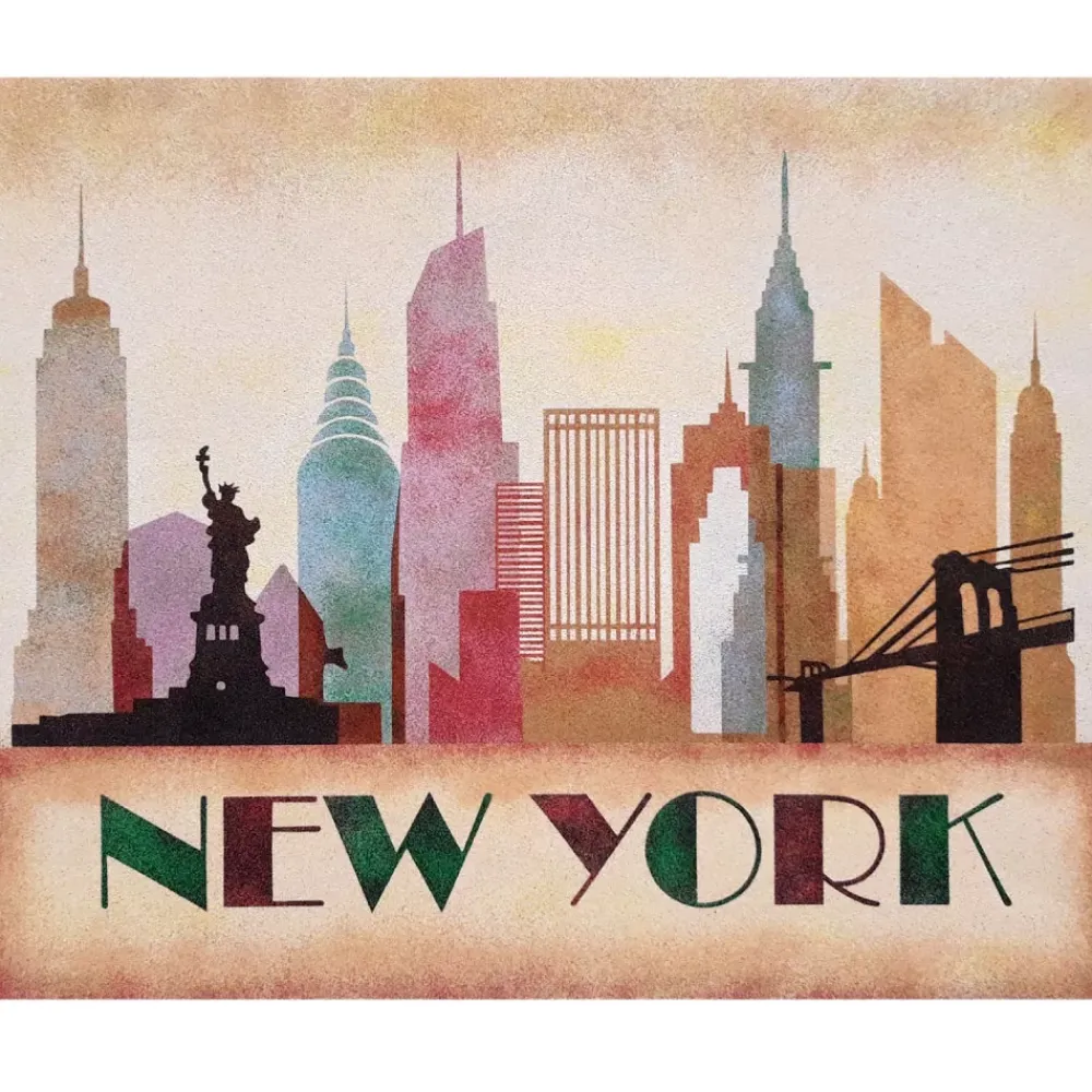 Hot Kit Pintar con Arenas de Colores Nueva York Skyline 38x46cm Arenas