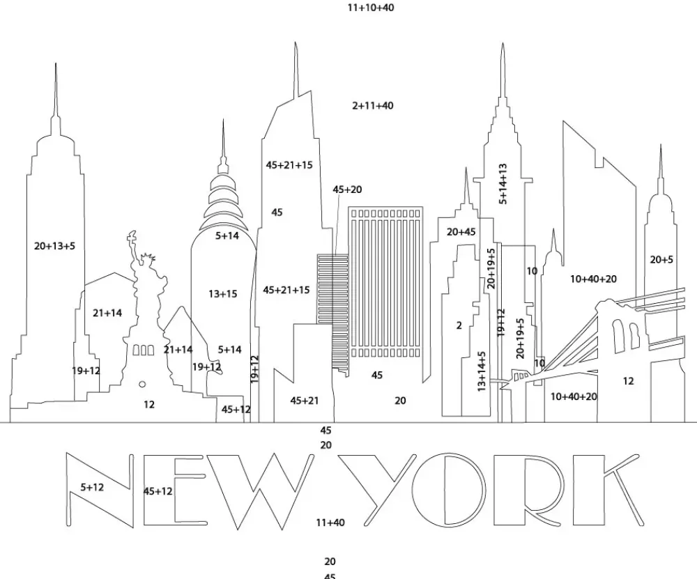 Hot Kit Pintar con Arenas de Colores Nueva York Skyline 38x46cm Arenas
