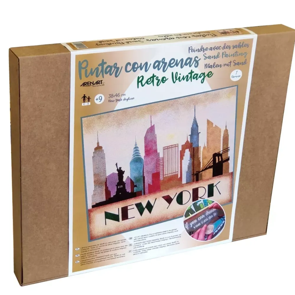 Hot Kit Pintar con Arenas de Colores Nueva York Skyline 38x46cm Arenas