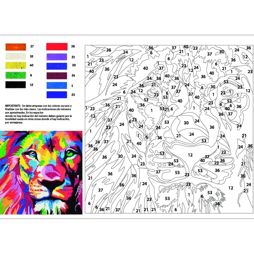 New Kit Pintar con Arenas de Colores León 38x38cm Arenas