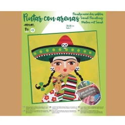 Online Kit Pintar con Arenas de Colores Frida Kahlo Sombrero Mexicano 38x38cm Arenas