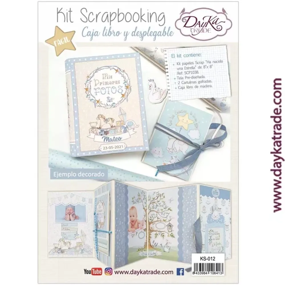 Hot Kit Scrapbooking Caja Libro Ha Nacido Una Estrella Niño Dayka Organización