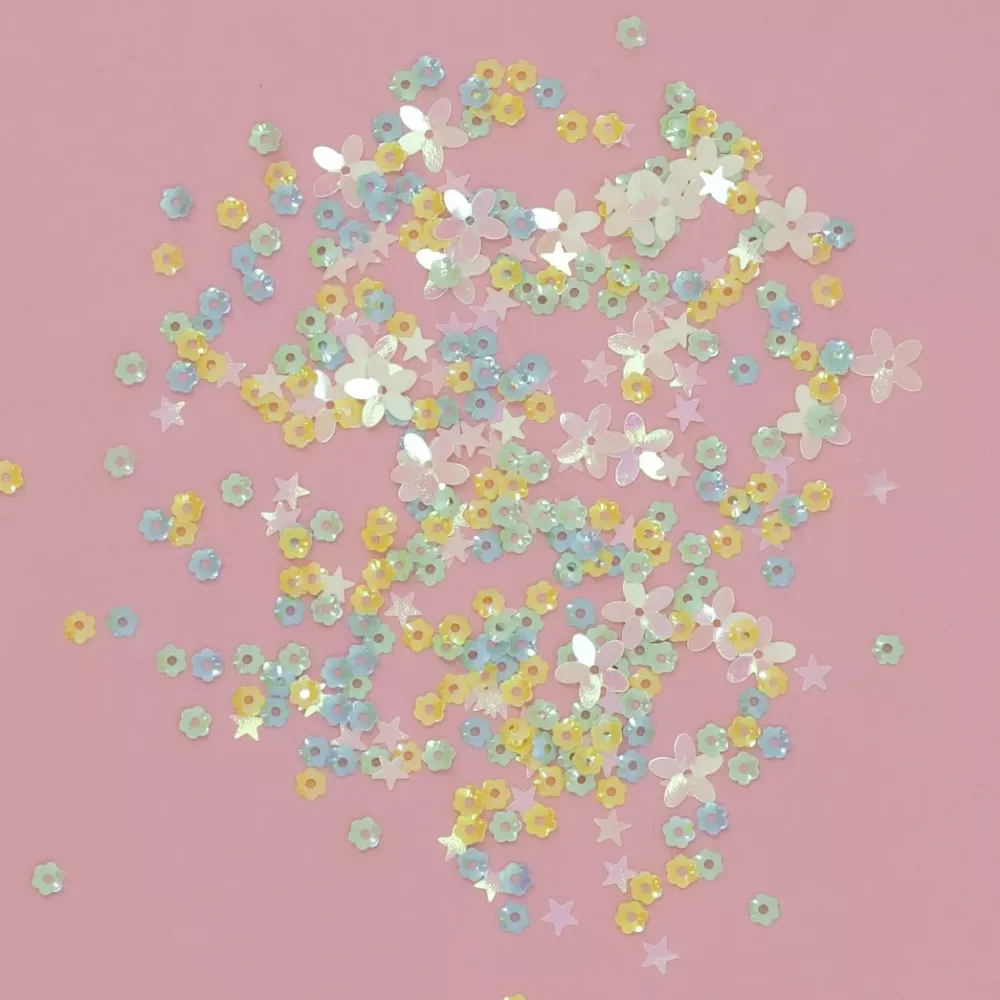 Online Lentejuelas Campo de Estrellas Amarillo Bisutería