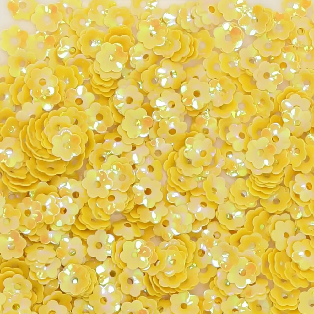 Online Lentejuelas Flores Amarillo 5mm Bisutería