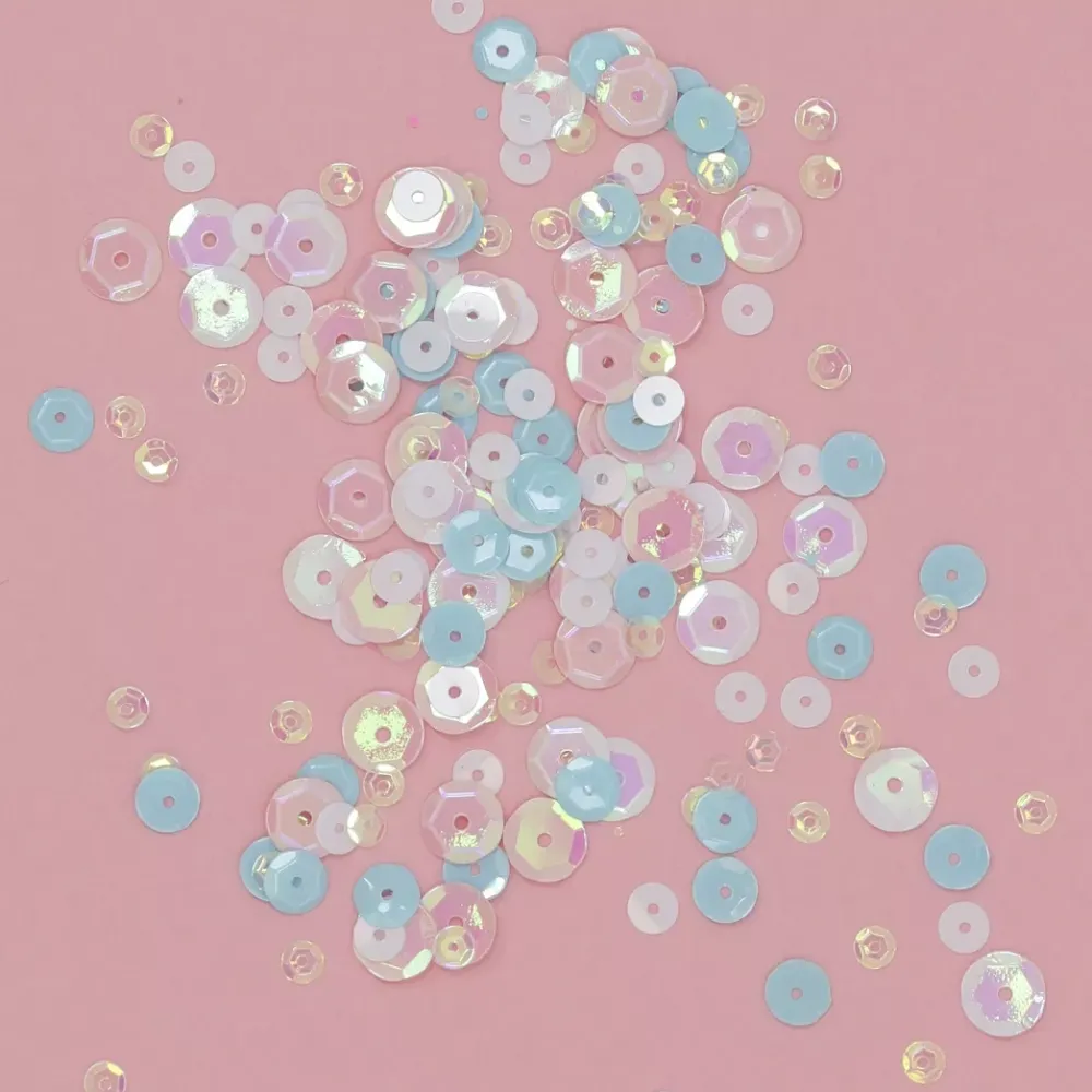 Sale Lentejuelas Reflejos Rosa y Azul Bisutería
