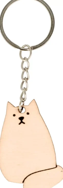 Clearance Llavero de Madera Gato Life is Simple Maderas