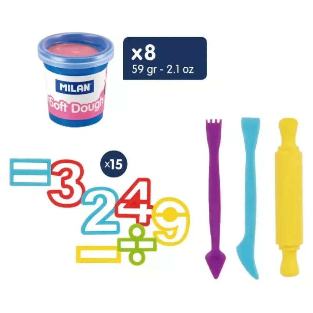 Discount Maletín 8 botes pasta blanda Soft Dough 59g Pastas Moldeables