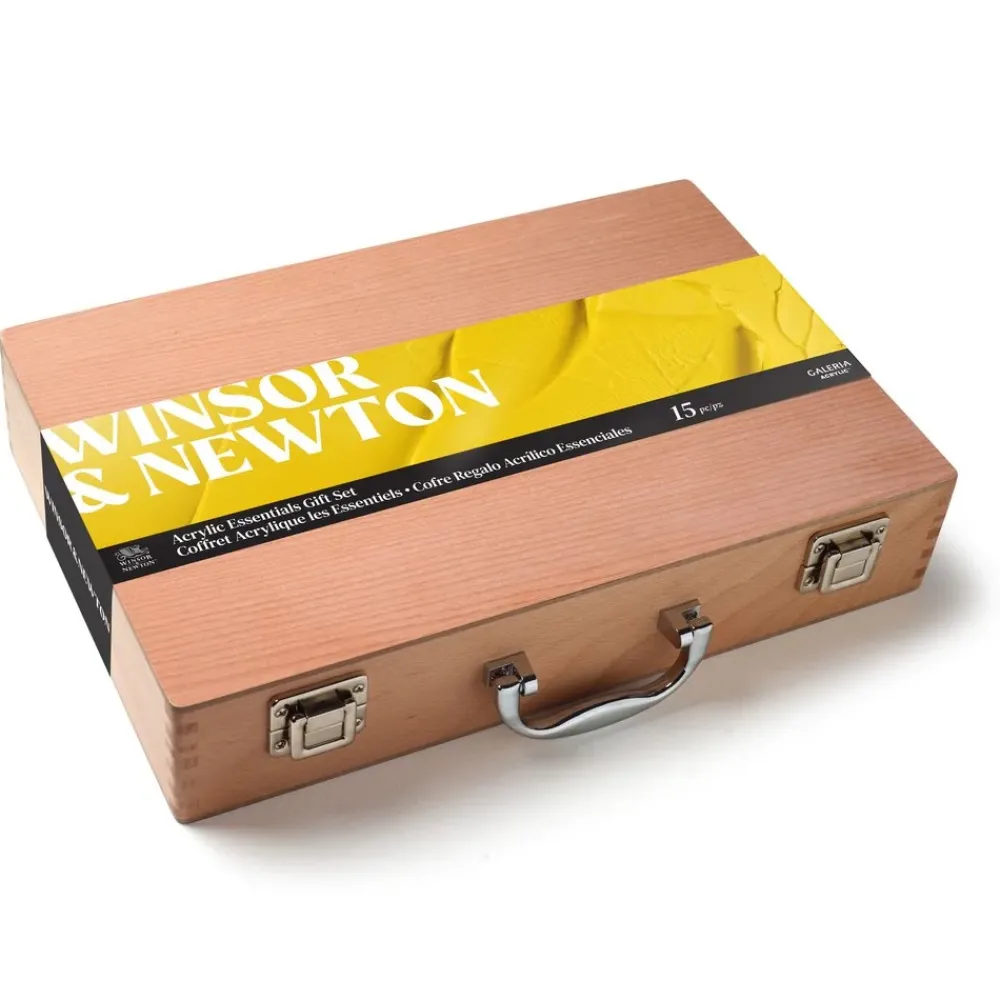 Discount Maletín de madera 15 piezas pintura acrílica Galeria Pinturas Acrílicas