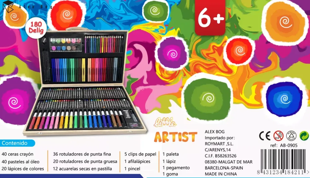 New Maletín de Madera 180 Piezas Art Studio Niños Niños Y Regalos