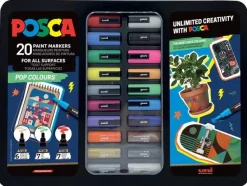 Sale Maletín metálico 20 Rotuladores surtidos Pop Colours Uni Rotuladores