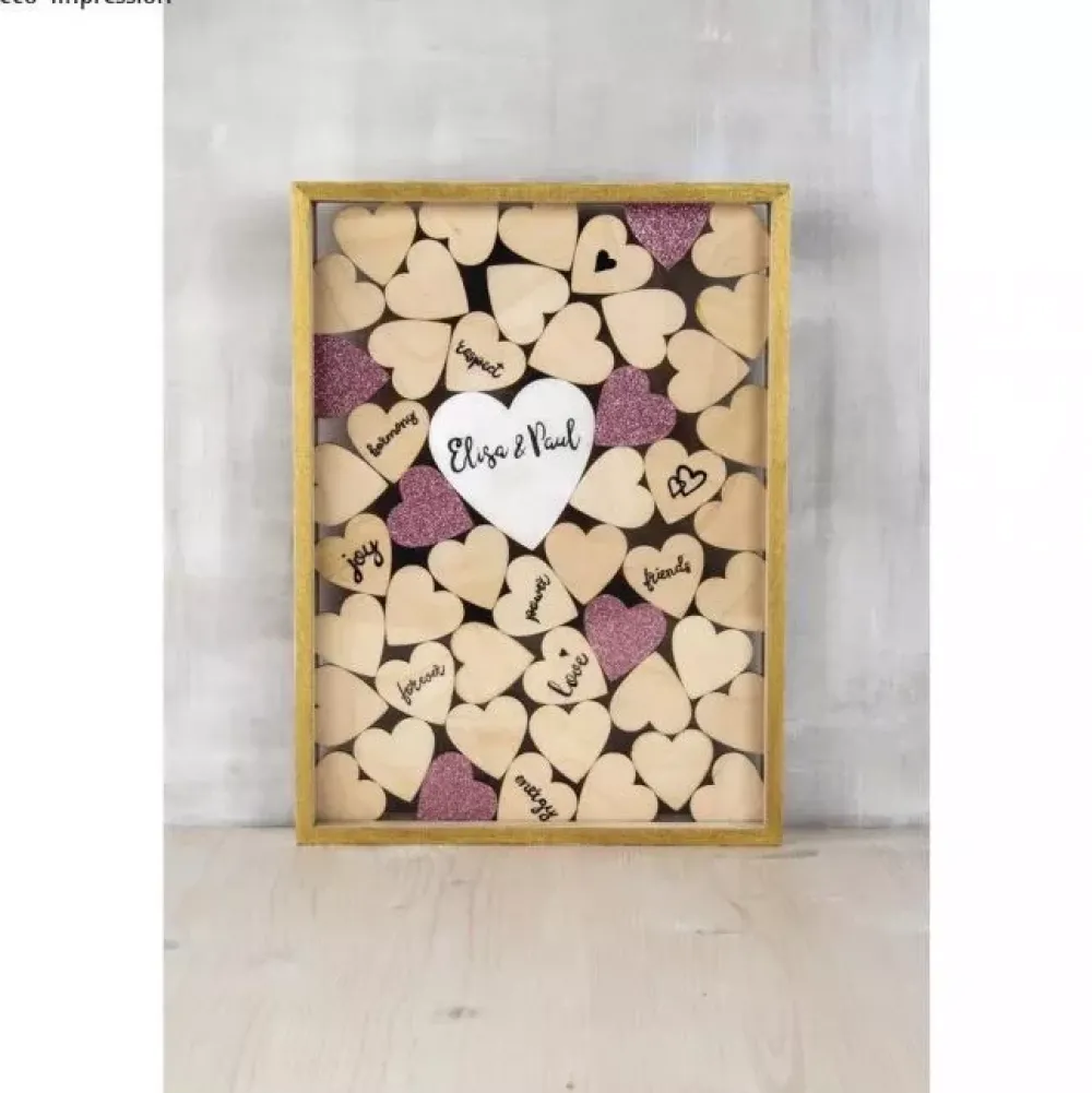 Hot Marco Para Firmas de Madera con Corazones Maderas