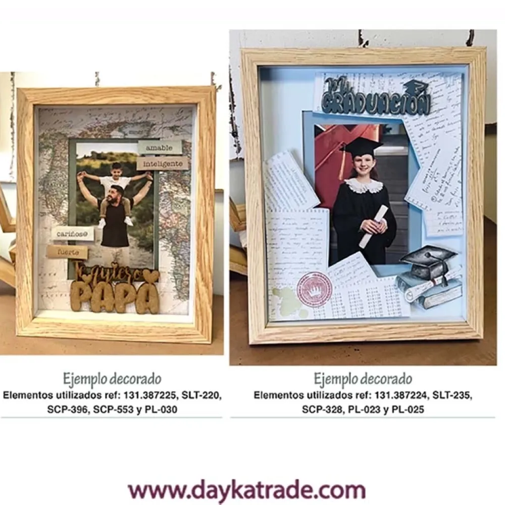 New Marco portafotos de madera con cristal Dayka 22,5x27,5cm Maderas
