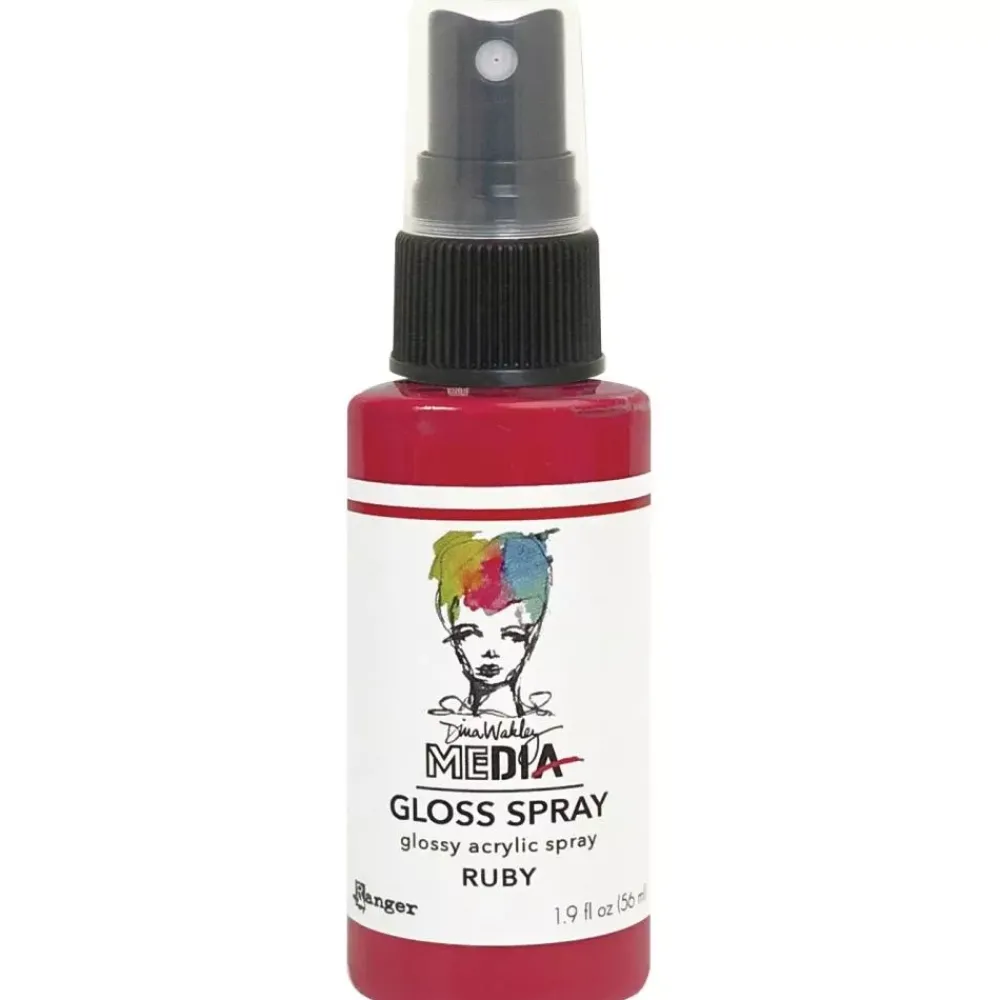 Online Media Gloss Spray Dina Wakley Ruby 56ml Pinturas Acrílicas