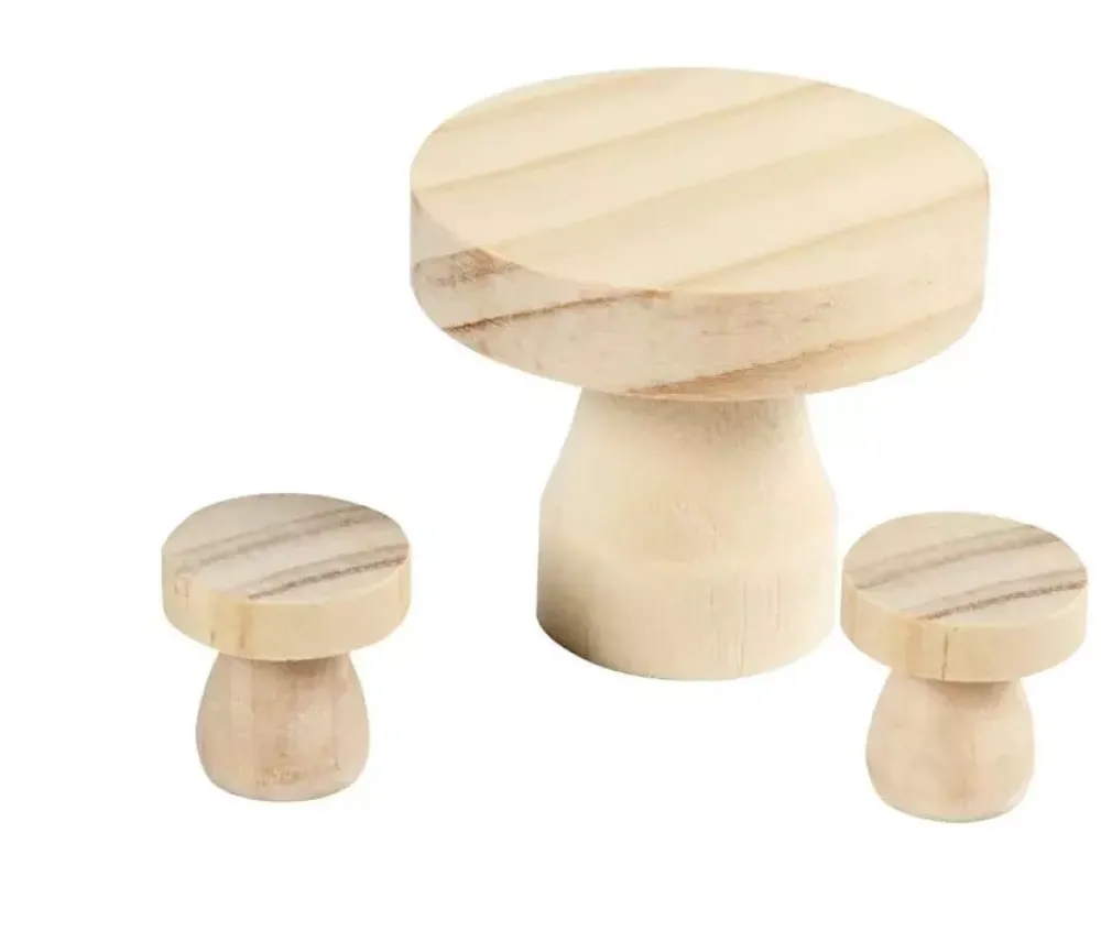 Outlet Mesa con Taburetes de Madera Niños Niños Y Regalos|Maderas