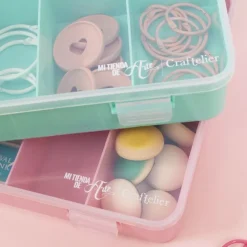 Online Mini Caja con 10 Compartimentos Rosa Organización