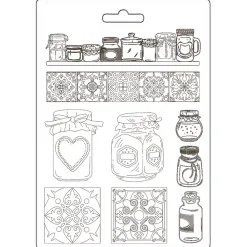 New Molde flexible Frascos Romantic Golden Harmony 21x29cm Herramientas Para Modelado|Pastas Moldeables