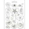 Hot Molde flexible Fósiles Silent Sea 14x21cm Herramientas Para Modelado