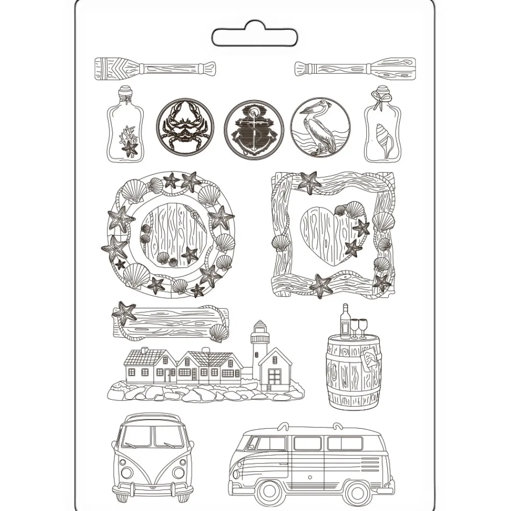 New Molde flexible Silent Sea 21x29cm Herramientas Para Modelado