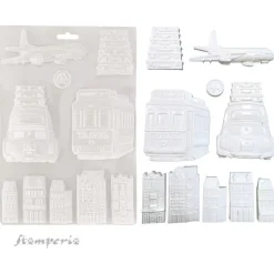 Hot Molde flexible Transportes Art of Travelling 21x29cm Herramientas Para Modelado