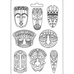 Online Molde Flexible Tribal Masks Savana 21x29cm Herramientas Para Modelado|Pastas Moldeables