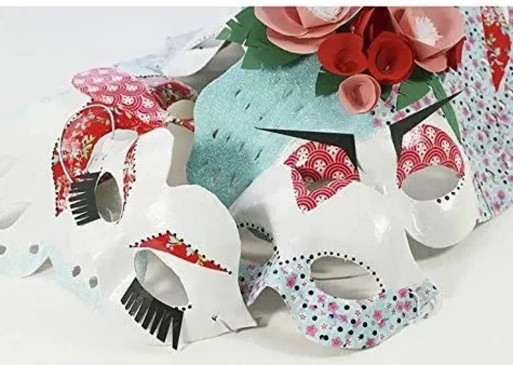 New Máscara con Encanto de Papel Maché Cartón Y Papel Maché