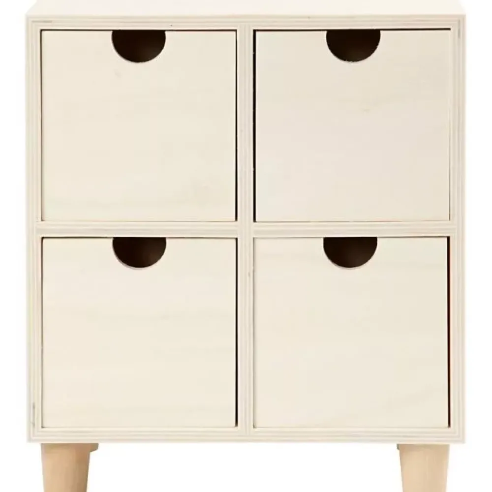 Mueble Cajonera de Madera 4 Cajones Maderas|Organización