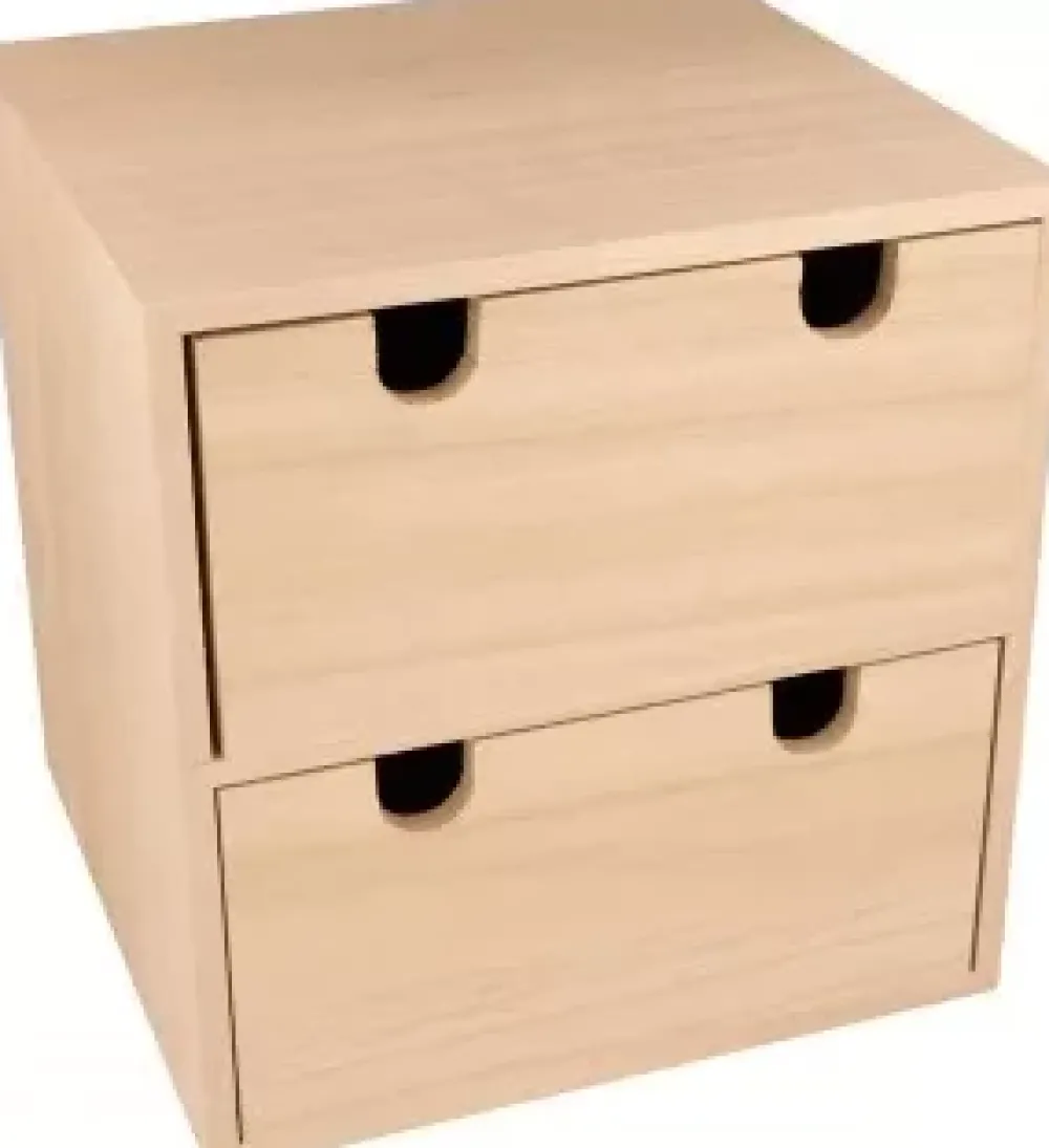 Discount Mueble de Madera con 2 Cajones Maderas|Organización